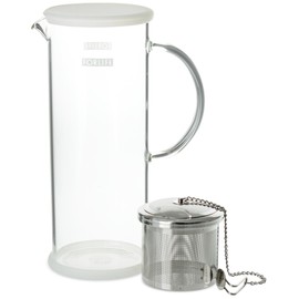 FORLIFE LUCENT Glass Iced Tea Jug with Capsule Infuser, 48-Ounce, Frost