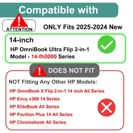 KEANBOLL 2 Pack Tempered Glass Screen Protector for New 2025-2024 HP OmniBook Ultra Flip 2-in-1 14" (14-fh0000) Touchscreen Laptop, Ultra Clear 9H Hardness Anti- Scratch -(Does not fit other models!)