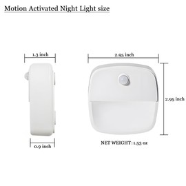 Consss Motion Activated Night Light,Nightlights with Light Sensors Dual Color Modes 6000K White Light/3000K Warm Light Adhesive Installation for Bedroom, Kitchen, Stairs, Hallway,Garage,2 Pack