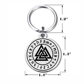 Richesele Viking Keychain for Men - Viking Gifts Viking Triangle Key Chain - Viking Celtic Protection Keychain for Men Women