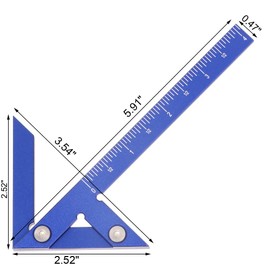 KETIPED Aluminum Imperial Circle Center Positioning, 45/90 Degree Positioning Ruler, Right Angle Positioning, Centerline Positioning, Multi-Function Arrow Ruler, High-Precision Measuring Ruler,044BL