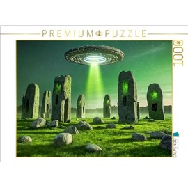 CALVENDO Puzzle A UFO erects Stone Circles | 1000 Pieces Size 25" x 19"