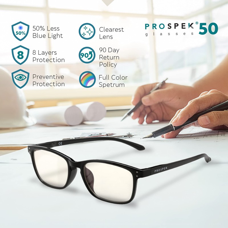 Prospek Blue Light Glasses I Computer Eyeglasses for Men and
