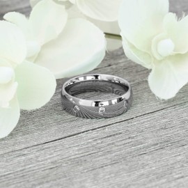 Bungsa Women's Ring Stone with 3 Set Crystals Stainless Steel Highly Polished Silver Men's Ring Size 49-67 (Finger Ring Partner Rings Engagement Rings Wedding Rings Women's Ring Stainless Steel Ring