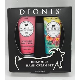 Dionis Goat Milk Hand Cream 2pc Set Love & Water Flowers & Sea Salt 1oz