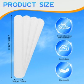 60 Pcs Hat Sweat Liner, Disposable Sweat Protection Liners for Baseball Caps and Golf Caps, Absorbent Sweat Liner Pad for Outdoor Sports and Fitness (9.45x1.5 inches) White