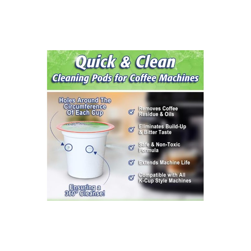 Quick & Clean [6-Pack] Keurig Cleaning Pods - K Cup