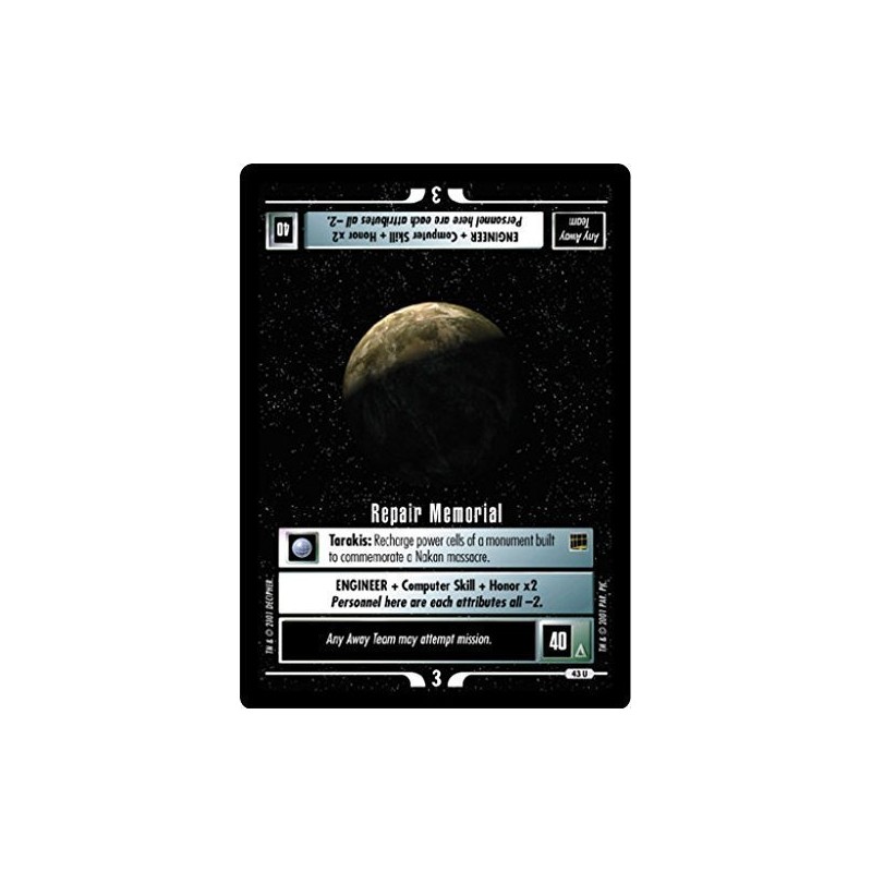 Decipher Star Trek CCG 1E HA Holodeck Adventures Repair Memorial