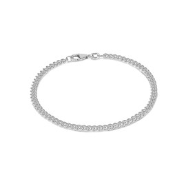 Tuscany Silver Women's Sterling Silver Round Curb Bracelet of 19cm/7.5