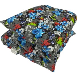 Danfuton Twin Floor Rolling Futon Mattresse, Cotton Shikifuton Mats 3x39x80 Blue Tropical