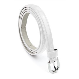 White Belt Women Belt Polished Buckle Dress Belt For Women, Skinny Belts, White Belt, Womens Belts Large