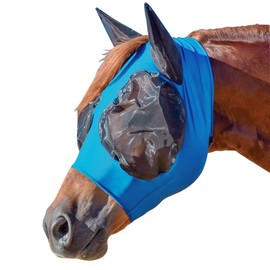UltraFlex Comfort Plus Bug Eye Fly Horse Masks | Maximum Protection & Comfort | 95% UV Shield & Easy On/Off Design | Zipper with Forelock Saver | Color Royal | Size X-Large