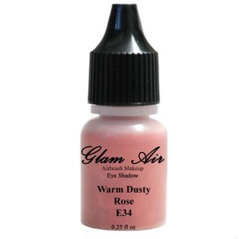 Glam Air Airbrushsh Eye Shadow Colors Water-based 0.25 Fl. Oz. Bottles of Eyeshadow( Choose Your Colors From Menu) (E34- WARM DUSTY ROSE)