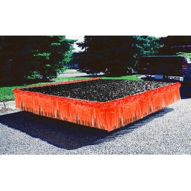 Anderson's Vinyl Orange Fringe, 15" x 10' Shiny Decorative Trim for Floats, Parties, Tables, Ceilings, Doorways, Backdrops, and Event Décor