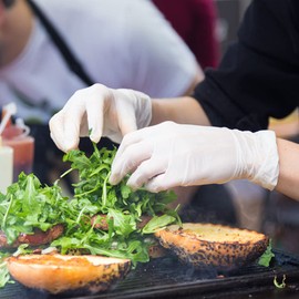 TRONEX 1000 Pack Natural Rubber Latex Gloves Corn Starch Food Handling Latex Gloves Cooking Bakery Easy On Off