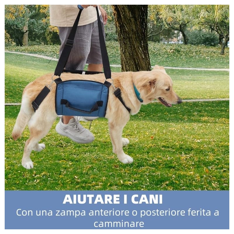 CUEMOON Dog Carrier Strap, Blue Emergency Backpack Support for Rehabilitation