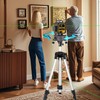 Laser level pole telescoping with electric rotating base 13.8 feet/4.2M