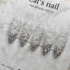 Glitter Butterfly Nail Handmade Nail Tip - Oval / 글리터