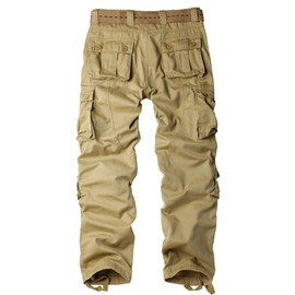 AKHIKING Women's Work Cargo Pants Casual Wild Outdoor Ripstop Trousers with 8 Pockets Khaki 4*CG