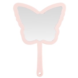 Handspiegel Spiegel Klein 1 Stück Handspiegel mit Griff Cute SchmetterlingsföRmiger Handspiegel Kosmetikspiegel mit Griff Klein Geeignet für Alltag Oderdas Mitnehmen Während der Reise (Rosa)
