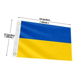 Double Sided Ukraine Boat Flag 12x18 Inches for Bike Motorcycle Truck Small Ukrainian National Nautical Flag 220D Heavy Duty Printed Nylon with 2 Brass Grommets (Ukraine, 12x18IN 3PLY)