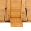 Bamboo Book Stand Foldable Wooden Cookbook Holder with 5 Angle