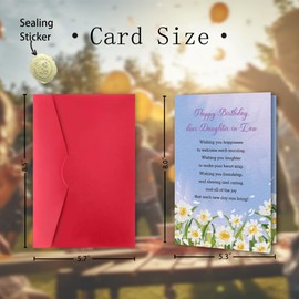 FSSDAS Daughter In Law Birthday Card, Happy Birthday Gifts for Daughter In Law, Beautiful Birthday Decorations for Her