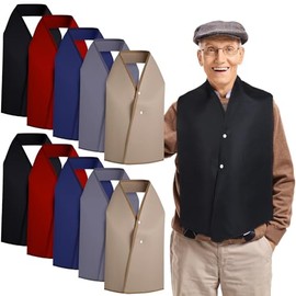 10 Piezas Baberos para Adultos Bufanda para Comer Lavables y Reutilizables Protector de Ropa de Comedor Babero para Adultos para Ancianos Mayores y Pe
