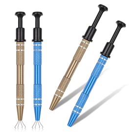 4 Pcs Piercing Ball Grabber Tool 4 Prongs Jeweler's Pick up Tool Stainless Steel Piercing Ball Grabber Jeweler's Pickup Holder for Small Parts Pearl Grabbers Electronic Components Nails Clamping