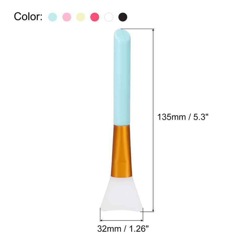 MECCANIXITY Silicone Epoxy Brushes Pink/Blue/White/Yellow/Black/Red Applicator DIY Brush for Making