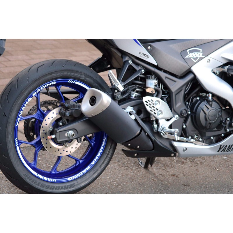 AxxL Motorcycle 17" Custom Rim Sticker Yamaha Racing SP6-Y (White)