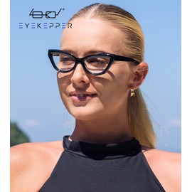 Eyekepper Cat-eye Style Reading Glasses for Women Chic Readers - Black +0.75