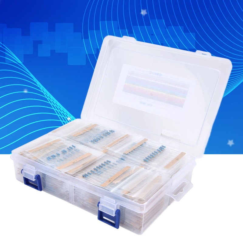 1450Pcs Metal Film Resistor Kit 145 Values Assortment 1~1MΩ 1/4W