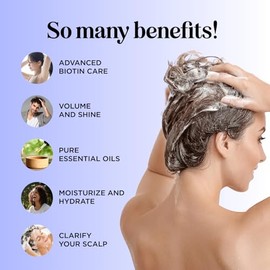 Hair Loss Shampoo for Men and Women - DHT Blocker - Biotin for Hair Growth and Regrowth Treatment - Thicker Fuller Hair Revitalizing Shampoo - Improve