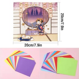 Origami Paper Square Colour Fold Craft Paper for Kids DIY Arts and Crafts Projects, 8 x 8 inch 6 Colors,90 Sheets