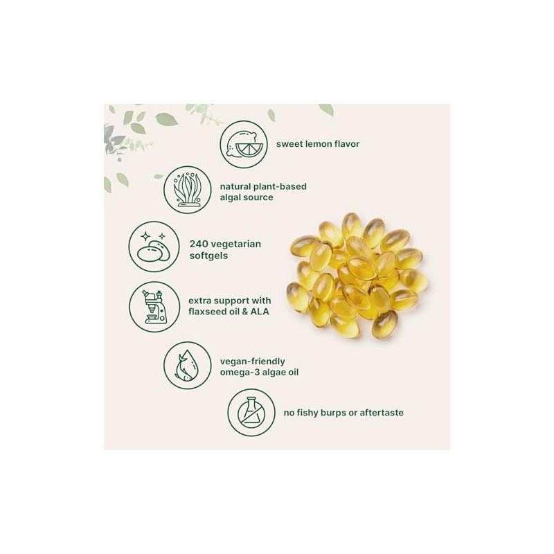 Micro Ingredients Aceite de algas vegano con omega 3, 240
