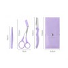 [BBT4] Neat Eyebrow Grooming 3-Piece Set with Thinning Scissors, Razor, Tweezers, and Leather Case Purple 2ea