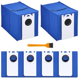 6-Pack UltraVision/UltraVision Pet Replacement Dust Bags for bObsweep RC400 & UltraVision/UltraVision Pet Robot Vacuum– 4.6L High-Capacity Self-Emptying Robot Vacuum Bags