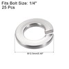 sourcing map Split Lock Washer, 1/4-Inch 304 Stainless Steel Spring