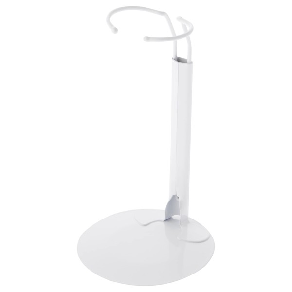 Plymor DSP-60W White Adjustable Doll Stand, fits 10, 11, 12, 13, and 14 inch Dolls or Action Figures, Waist is 2 to 2.5 inches Wide, 5.5 to 7 inches Around, Pack of 12