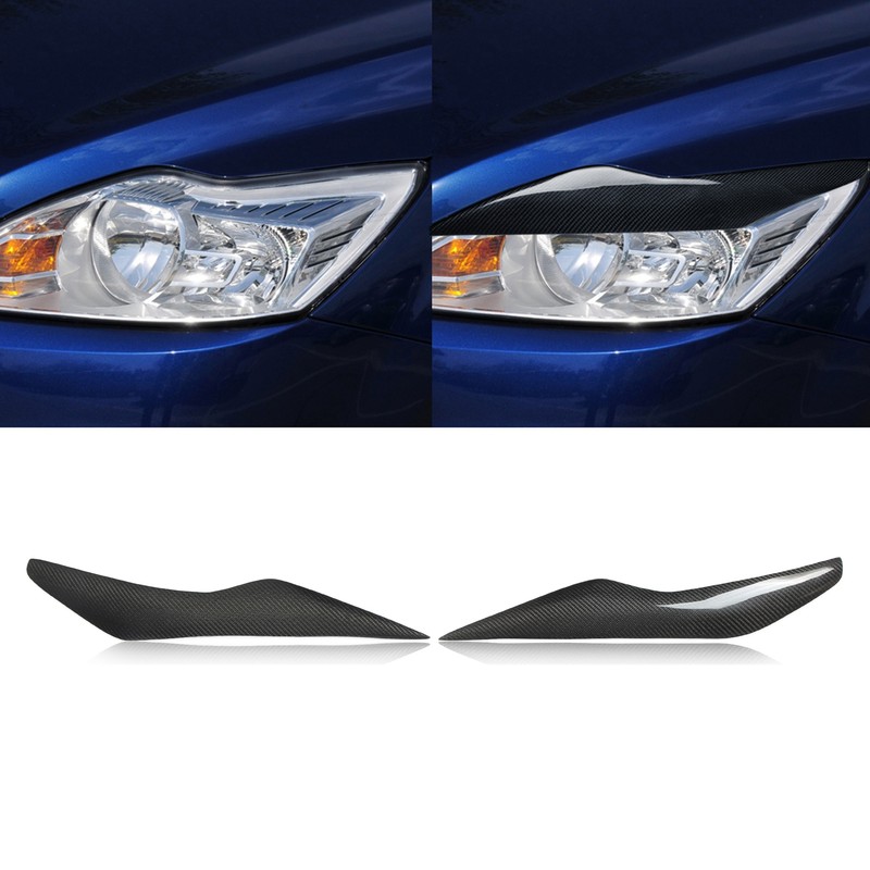 Front Headlight Eyelid Carbon Fiber Headlight Eyebrow Cover Replacement for