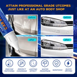 Grey Touch Up Paint for Cars, Auto Gray Car Paint Touch Up Pen, Two-In-One Car Scratch Repair Pen, Quick & Easy Solution to Repair Minor Automotive Scratches Touch Up Paint Pen(Towering Steel Metallic)