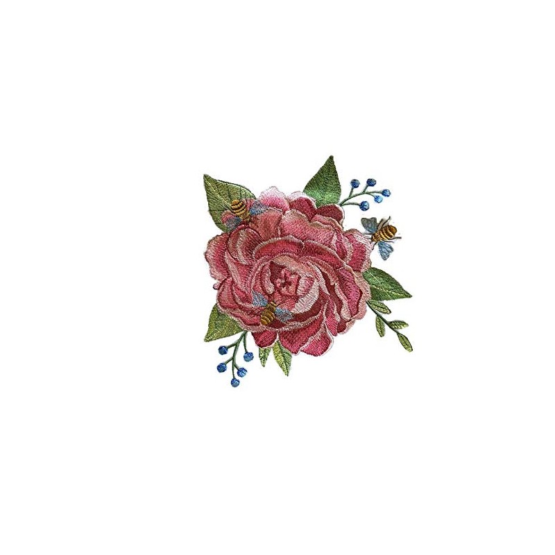 Custom and Unique (Buzzing Summertime Bloom) Blooms Flower Embroidered Iron