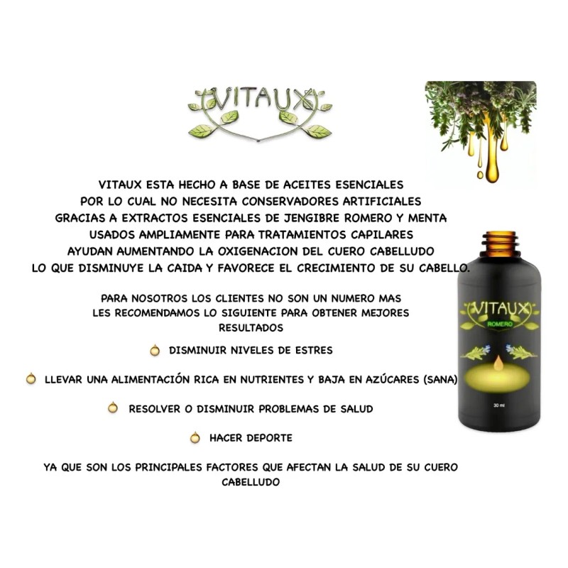 🌿💧 Vitaux Ginger, Mint & Rosemary Anti-Hair Loss Extract 120ml