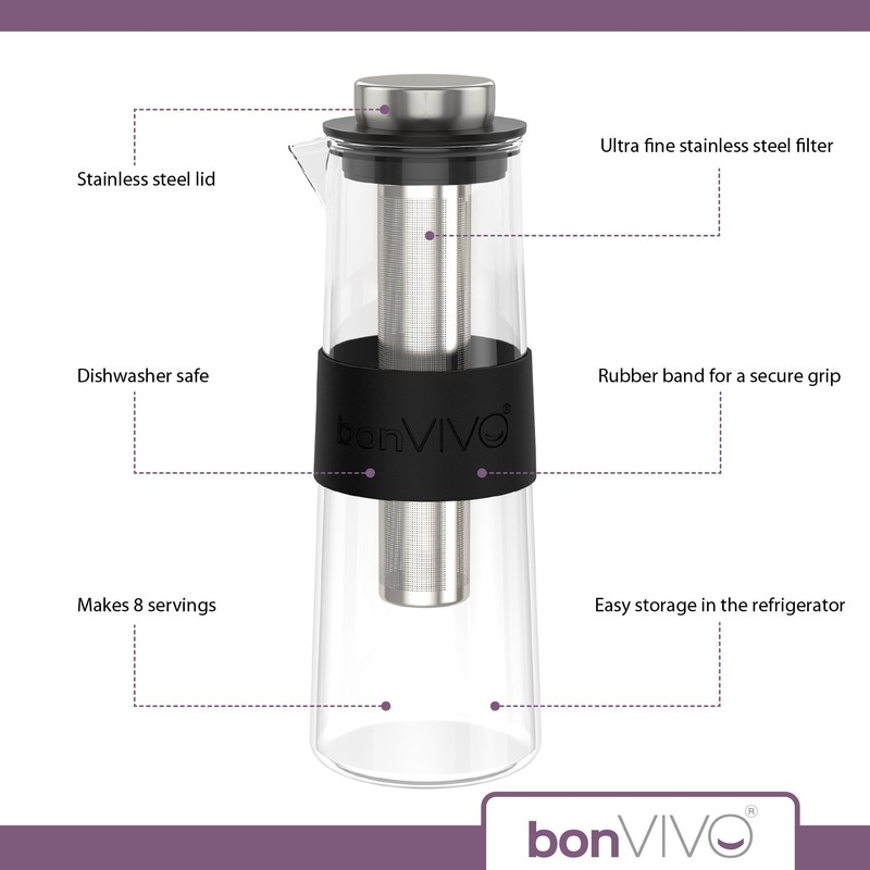 bonVIVO Frida Cold Brew Coffee Maker, Cold Brew Maker For