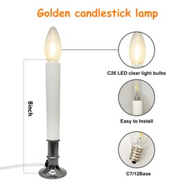 Electric Window Candle Lights with Auto Sensor, Dusk to Dawn Candle Lamps with Nickel Plated Base, 9 Inch Plug in Window Lights with 0.6W LED Shatterproof E12 Bulbs for Christmas Decor, 4 Pack