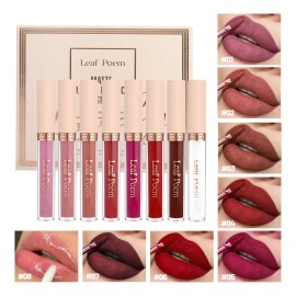 Set De 8 Labiales Mate De Larga Duración Pintalabio Regalo