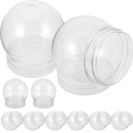 USHOBE 10PCS DIY Clear Plastic Water Globe Snow Globe 4 Inch Clear Snow Globe with Screw Off Cap for Christmas DIY Crafts Home Decoration Gifts