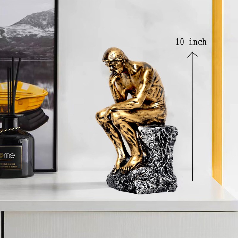 SAINWORDS The Thinker Statue Figurine Thinking Man Resin Decor Sculpture