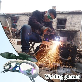 Welding Safety Glasses - Welding Safety Protective Goggles | Wrap-Around Spectacles, Arc Lens, Eye Protection Anti-Glare For Soldering, Torching